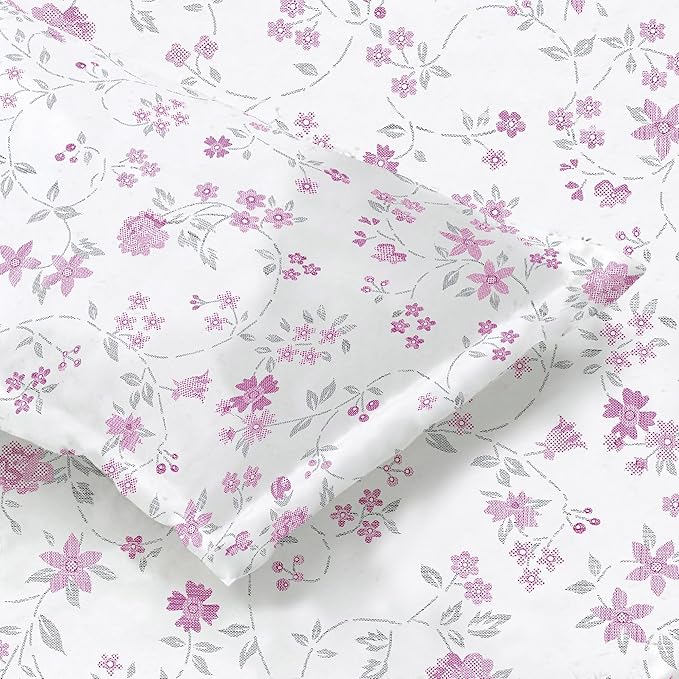 Floral pattern bedsheet with pink flowers