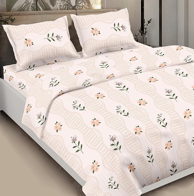 Glaze Cotton Printed Bedsheet for Double Bed