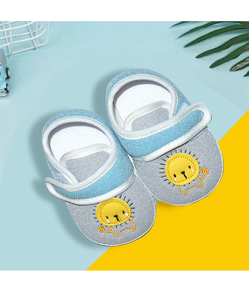 Lion Cotton Baby Booties for Newborn - Blue