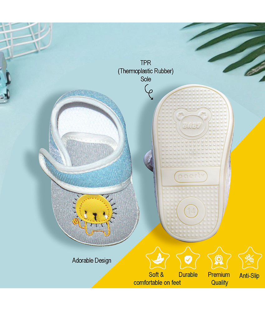 Lion Newborn Baby Booties Blue