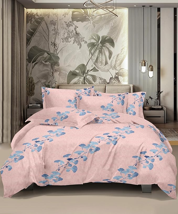 Meadow Melody Pink Floral Bedsheet