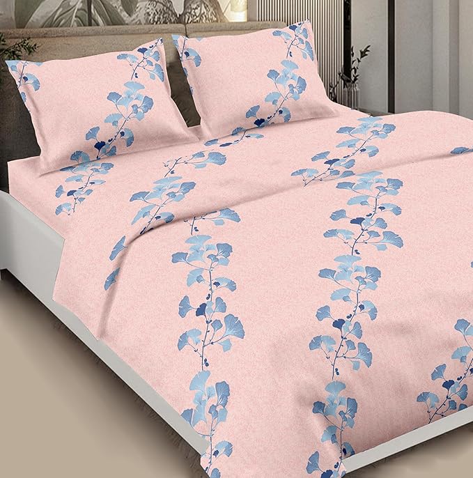 Meadow Melody Pink Floral Bedsheet Double