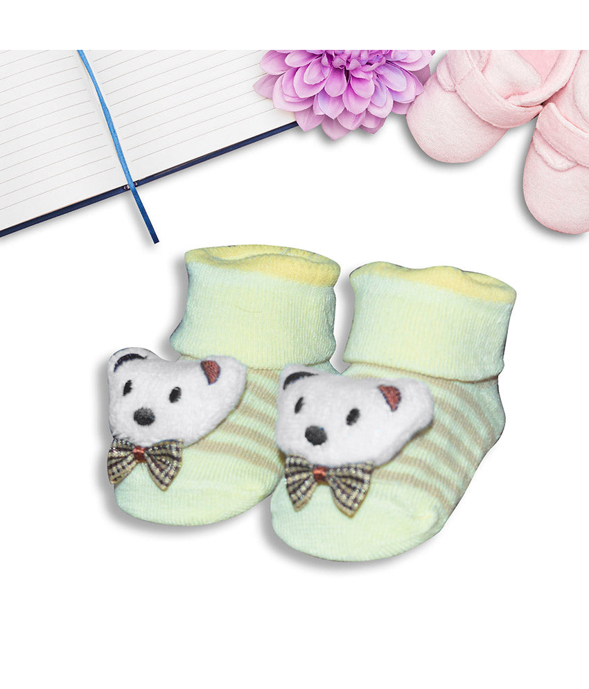 Pair of baby socks with bear designs