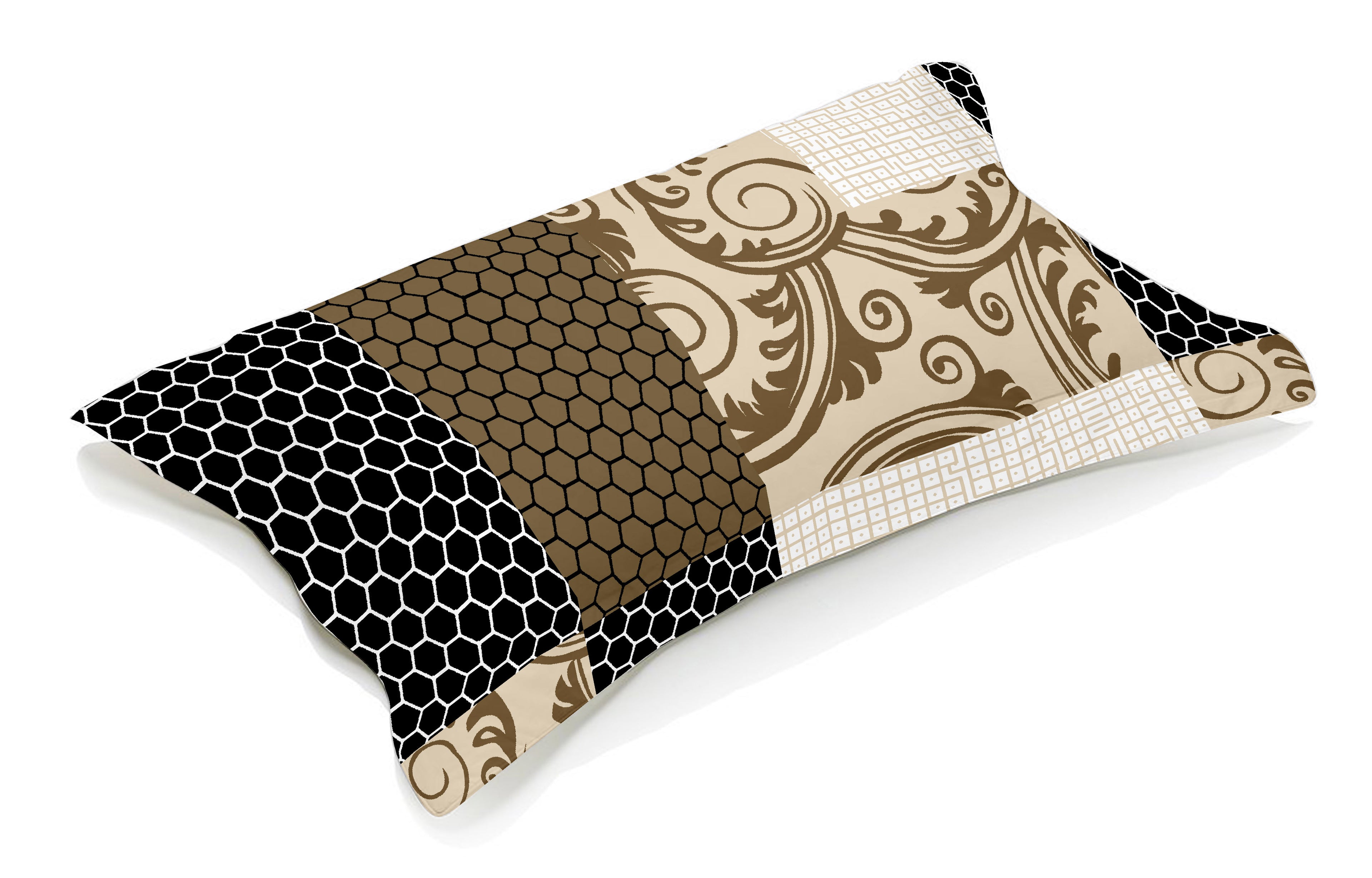 Patchwork pillow with various patterns 