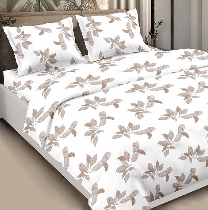 Pure Cotton Aesthetic Bedsheet White Brown
