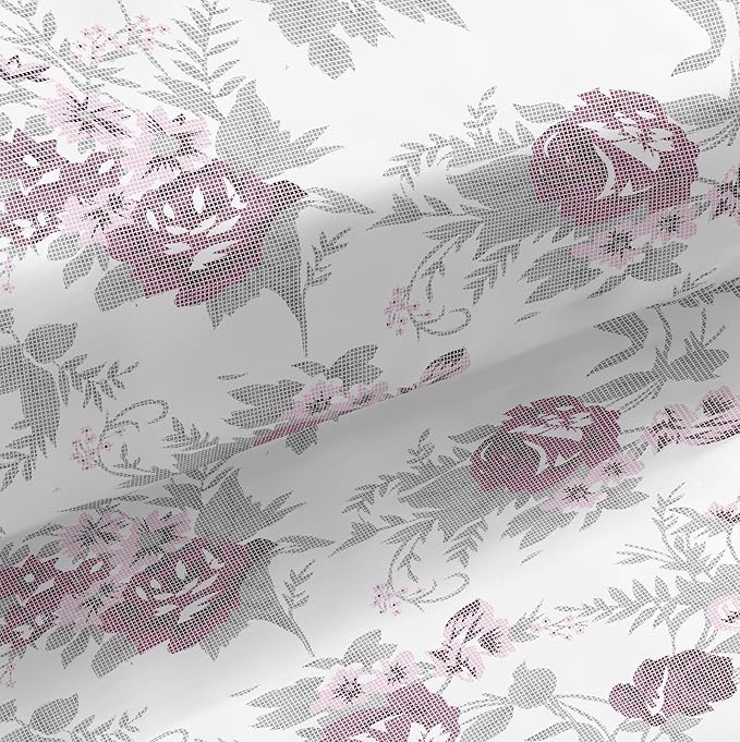 Satin Cotton White Pink Bedsheet