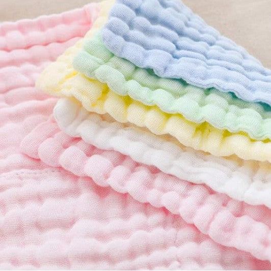 Soft Crinkle Muslin Baby Napkins (Pack of 5/10) | 25 x 25 cm