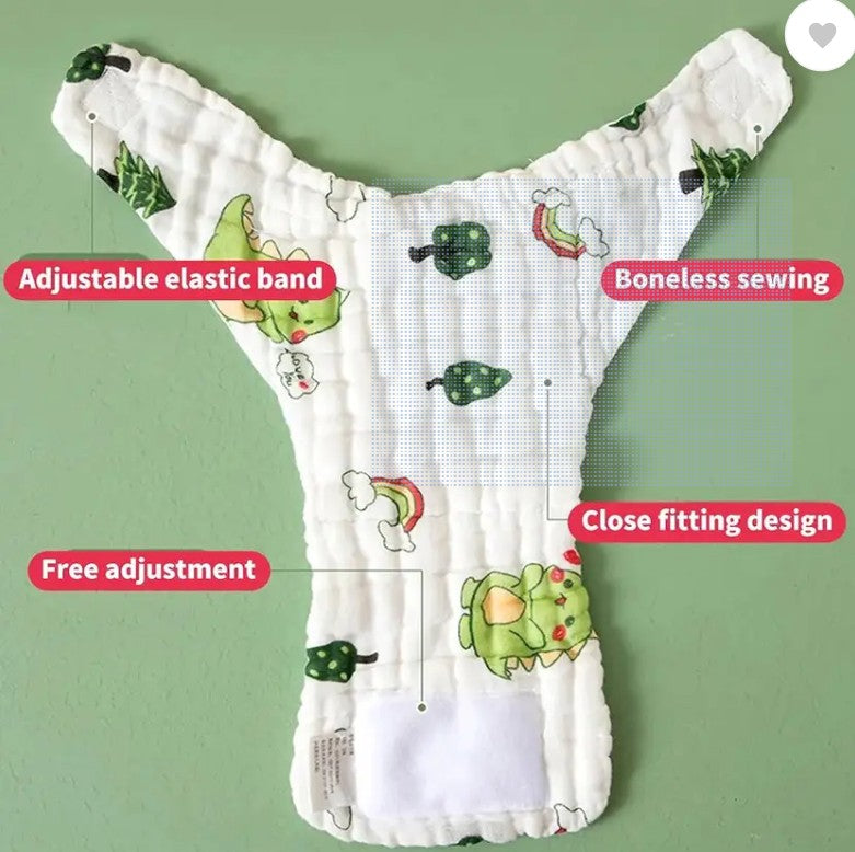 6 Layer Muslin Langot for Baby (Pack of 3) | 100% Pure Muslin | Extra Soft, Breathable & Reusable Cloth Nappy for Newborn Baby Girl & Boy (S, M, L)