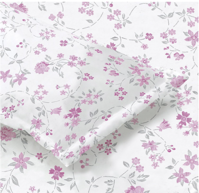 Pink Double Size Bedsheet for Double Bed (90x100 Inches) | 144 TC Pure Cotton Queen Size Bedsheet with 2 Matching Pillow Covers | Soft & Comfortable