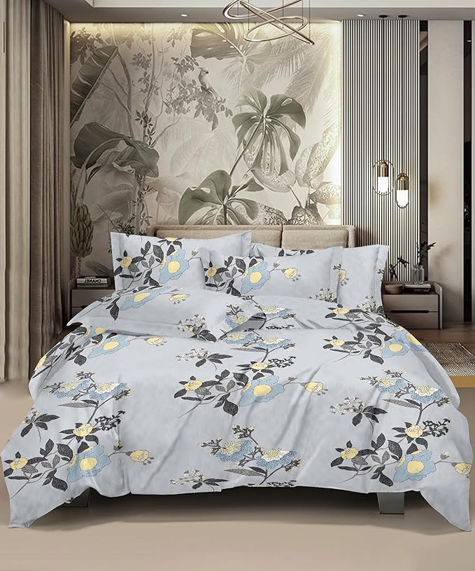 Summer Meadow Floral Glaze Cotton Double Bedsheet