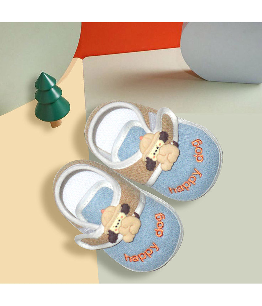 Teddy Baby Booties Shoes in Blue