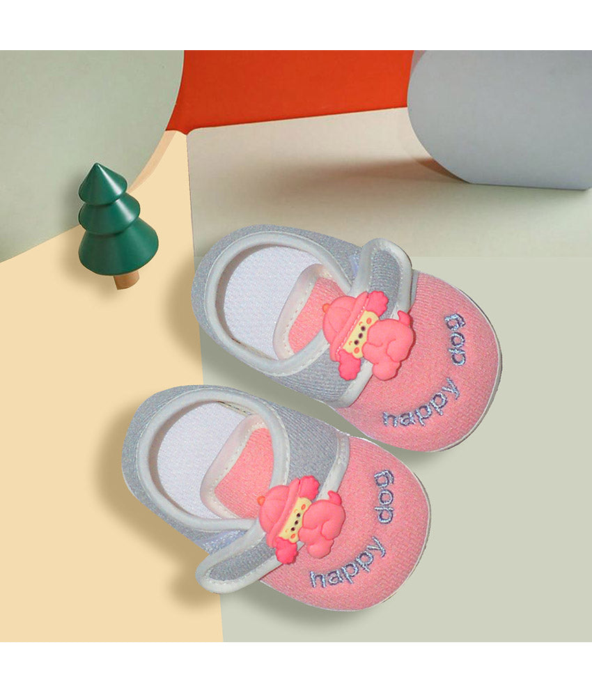 Teddy Cotton Baby Booties Shoes Pink