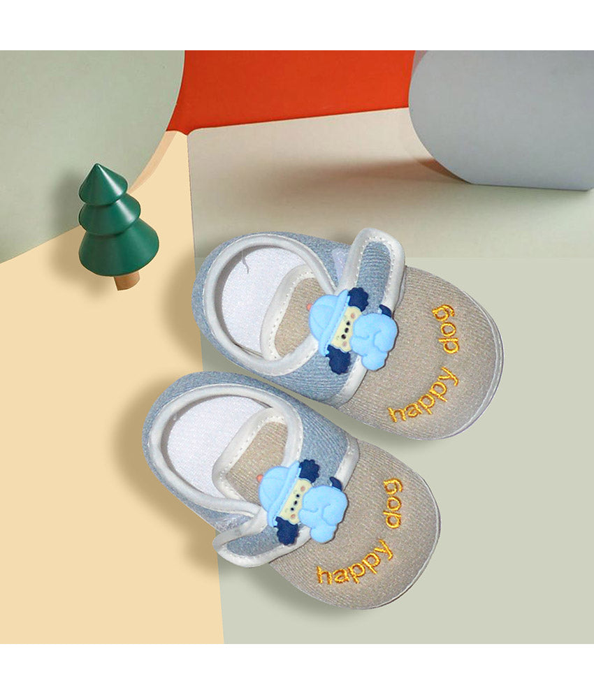 Teddy Newborn Baby Booties Shoes Brown color