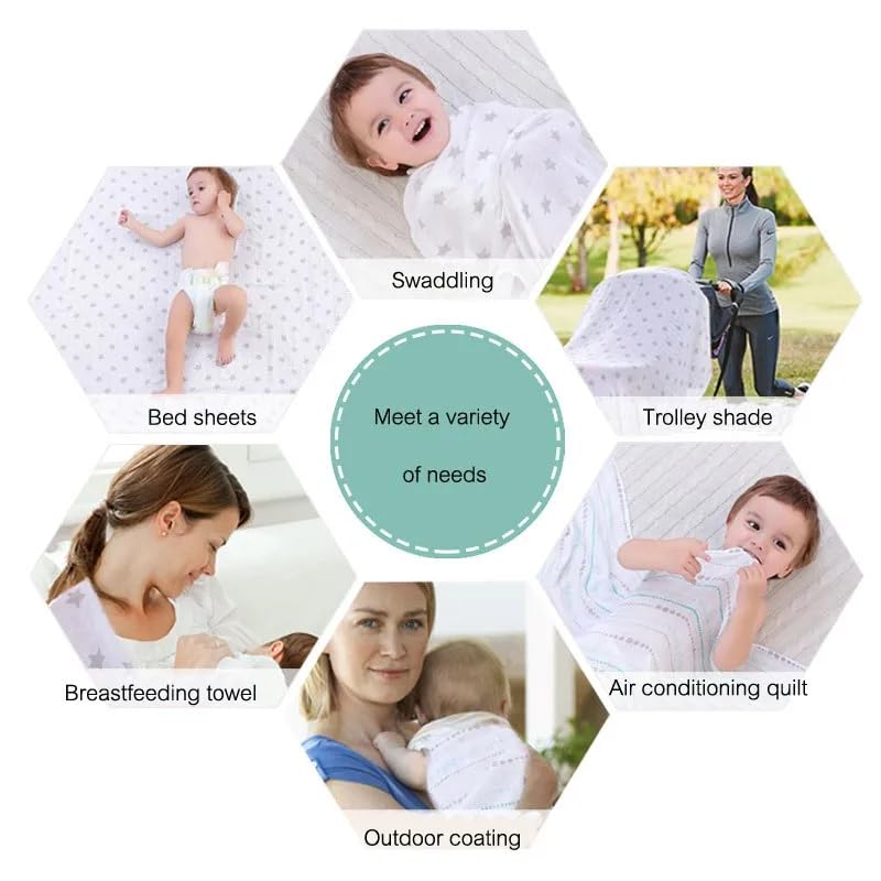 Water Seal Printed Bamboo Fibre Ultra-Thin Baby Swaddle Blankets | 110 x 110 cm