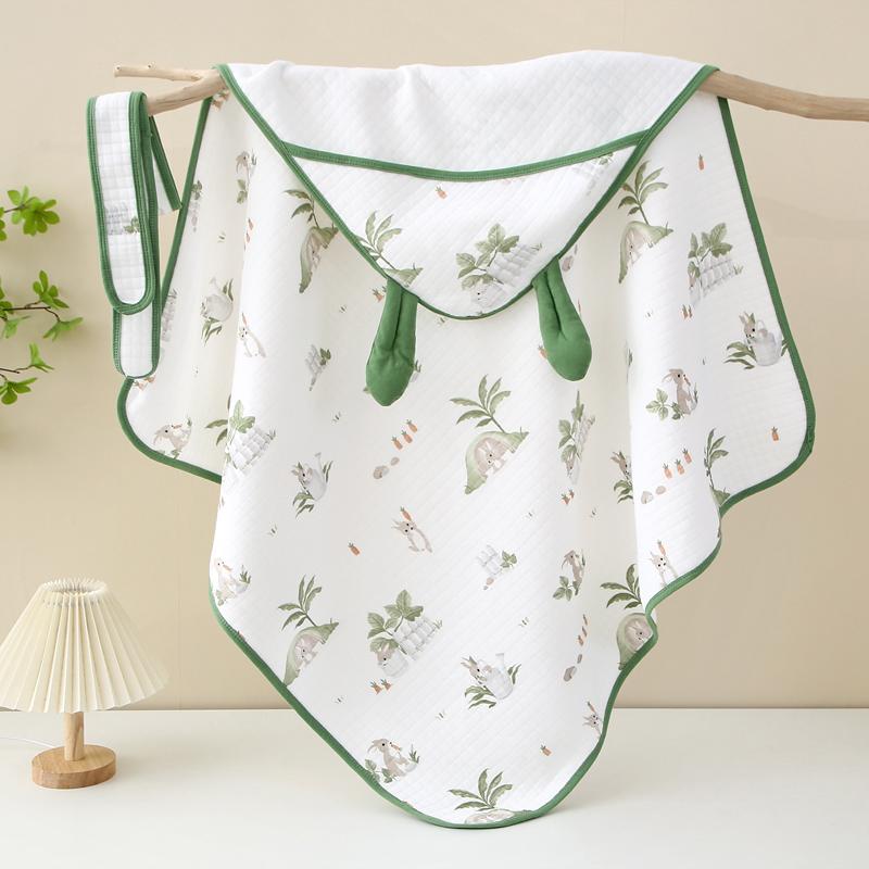 Baby Hooded Towel | 100% Muslin-Cotton (80x80 cm) | Ultra Soft & Absorbent Bath Towel for Infants & Toddler