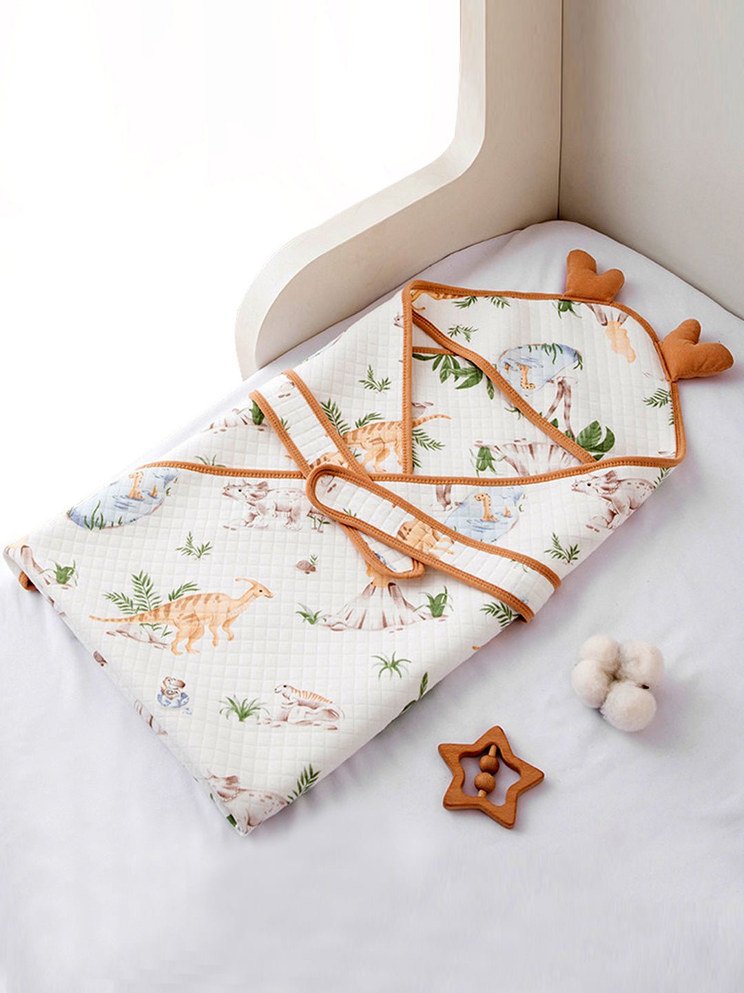 Baby Hooded Towel | 100% Muslin-Cotton (80x80 cm) | Ultra Soft & Absorbent Bath Towel for Infants & Toddler