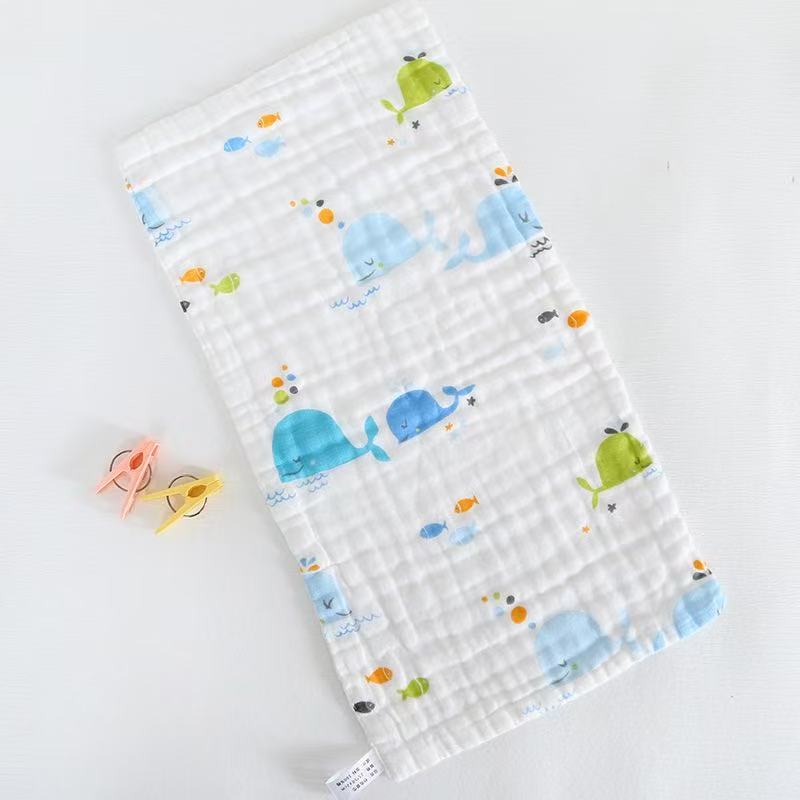 6-Layer Muslin Burp Cloths (Pack of 5/10) — 25 × 50 cm | Crinkle Soft Texture