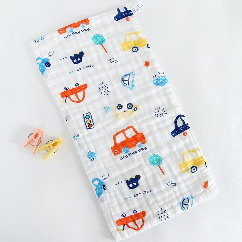 6-Layer Muslin Burp Cloths (Pack of 5/10) — 25 × 50 cm | Crinkle Soft Texture