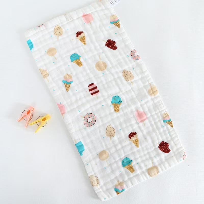 6-Layer Muslin Burp Cloths (Pack of 5/10) — 25 × 50 cm | Crinkle Soft Texture