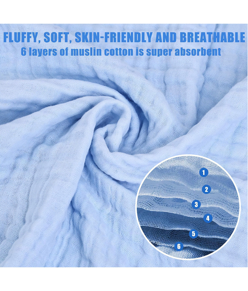 cotton baby bath towel in blue color