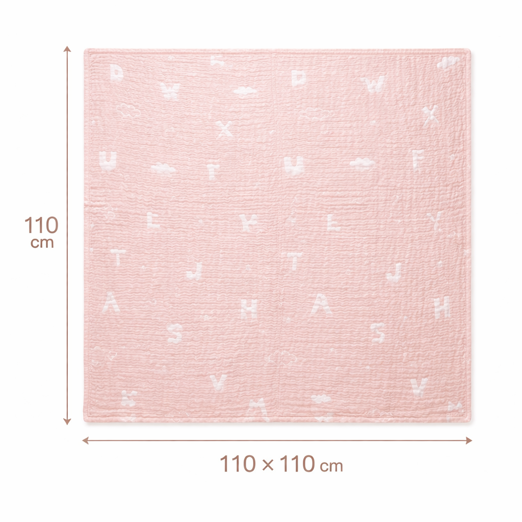Pink ABCD New Born Baby Blanket | 100% Cotton Multipurpose Blanket for Babies